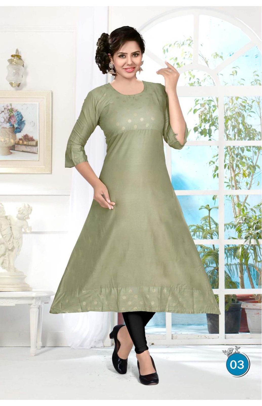 Beauty Queen Zoori 1 Rayon Ethnic Wear Printed Anarkali Kurti Collection